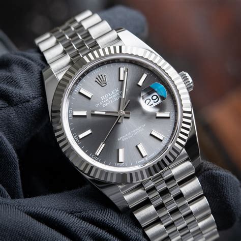 rolex datejust 41mm silver dial